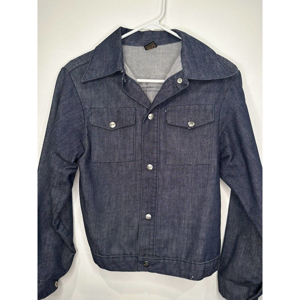 Mann Women's Dark Wash Jean Jacket Button Up - Pit To Pit 16, Length 22
